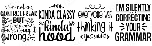 Minimal Sarcastic Trendy Retro Style Illustration, Phrases Set Vector Illustration for Holiday Cards, Presentation, T-Shirt Design