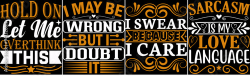 Colourful Sarcastic Invitation, Inscriptions Bundle Vector Illustration for Poster, Icon, Wrapping Paper