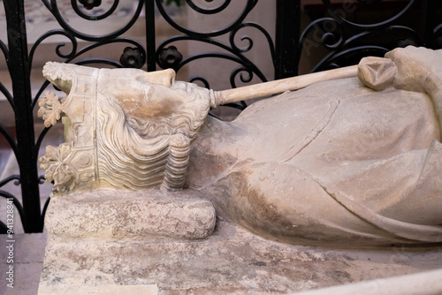 Vászonkép Tomb of Pepin the Short (Pepin le Bref) at Saint Denis Basilica in Paris, France
