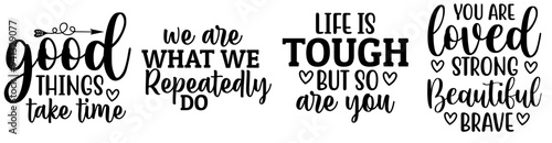 Minimalist Inspirational Hand Lettering, Trendy Retro Style Illustration Collection Vector Illustration for Brochure, Bookmark, Holiday Cards