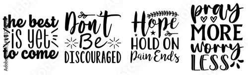 Colourful Hope Typographic Emblems, Invitation Set Vector Illustration for Infographic, Bookmark, Poster