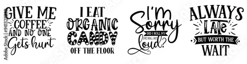 Elegant Funny Quotes, Labels And Badges Bundle Vector Illustration for Advertising, Vouchers, Sticker