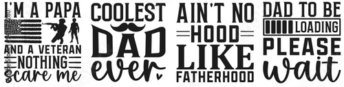 Creative Fathers Day Labels And Badges, Trendy Retro Style Illustration Set Vector Illustration for T-Shirt Design, Logo, Infographic