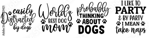 Decorative Dog Calligraphic Lettering, Invitation Pack Vector Illustration for Poster, Advertisement, Brochure