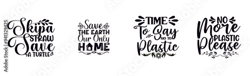 Minimalist Earth Typography, Calligraphy Collection Vector Illustration for Sticker, Vouchers, Logo