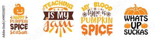 Vibrant Big Fall Hand Lettering, Quotes Collection Vector Illustration for Advertising, Logo, Holiday Cards