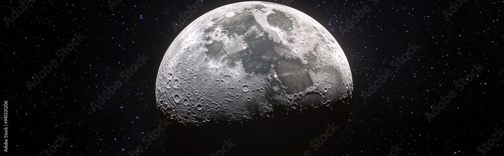 3D cartoon rendering of a waning gibbous moon characterized by a decreasing size and a shape that is not a complete circle 3D cartoon rendering of a waning gibbous moon characterized by a decreasing size and a shape that is not a complete circle