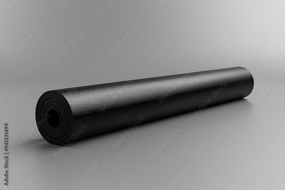 Rolled Up Black Yoga Mat Rolled Up Black Yoga Mat