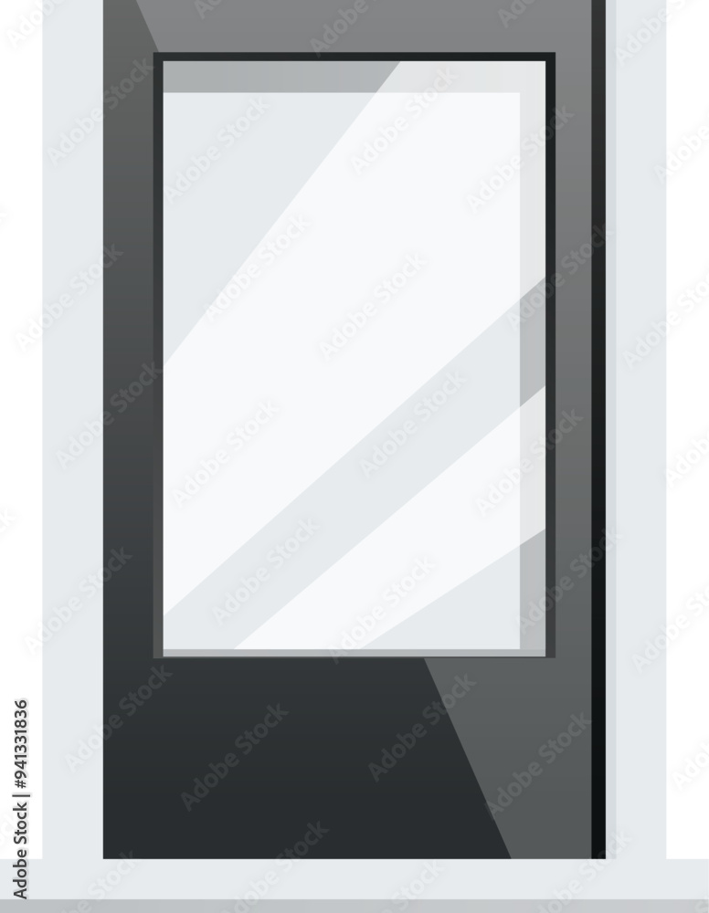 Modern black front door with a large glass panel, providing a stylish and secure entryway to a home or building Modern black front door with a large glass panel, providing a stylish and secure entryway to a home or building