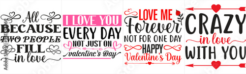 Decorative Valentines Day Invitation, Typography Set Vector Illustration for Infographic, Stationery, Social Media Post