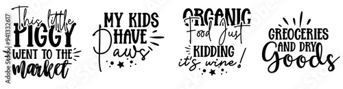Minimalist Tote Bag Phrases, Labels And Badges Pack Vector Illustration for Advertisement, Book Cover, Presentation