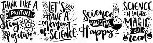 Elegant Science Quotes, Typography Set Vector Illustration for Vouchers, Printing Press, Sticker