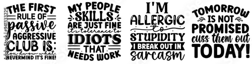 Elegant Funny Phrases, Calligraphic Lettering Collection Vector Illustration for Vouchers, Announcement, Mug Design
