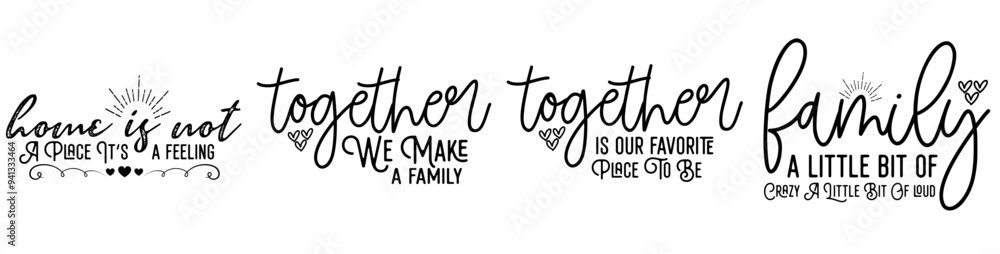 Modern Family Typographic Emblems, Invitation Collection Vector Illustration for Decal, Motion Graphics, Printing Press Modern Family Typographic Emblems, Invitation Collection Vector Illustration for Decal, Motion Graphics, Printing Press