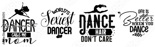 Modern Dance Typography, Invitation Bundle Vector Illustration for Banner, Announcement, T-Shirt Design