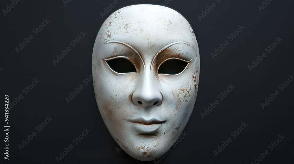 White Mask On Black Background White Mask On Black Background