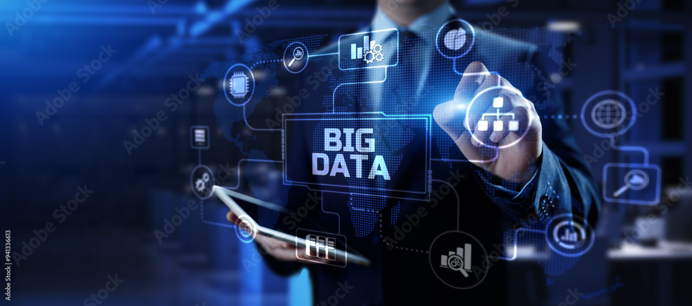 Big Data Analysis Analytics internet technology concept. Businessman pressing button on screen. Big Data Analysis Analytics internet technology concept. Businessman pressing button on screen.