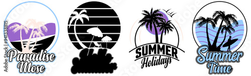 Cute Sunflower Invitation, Inscriptions Set Vector Illustration for Motion Graphics, Icon, Label