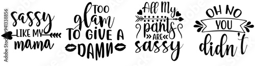 Modern Sassy Phrases, Quotes Set Vector Illustration for Brochure, Advertisement, Poster