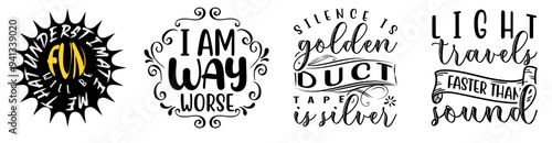 Classic Sarcastic Trendy Retro Style Illustration, Inscriptions Bundle Vector Illustration for Newsletter, Presentation, Stationery