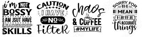 Classic Sarcastic Inscriptions, Calligraphy Bundle Vector Illustration for T-Shirt Design, Stationery, Flyer