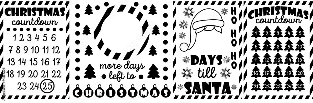 Minimal Santa Christmas Trendy Retro Style Illustration, Labels And Badges Collection Vector Illustration for Postcard, Mug Design, Presentation Minimal Santa Christmas Trendy Retro Style Illustration, Labels And Badges Collection Vector Illustration for Postcard, Mug Design, Presentation