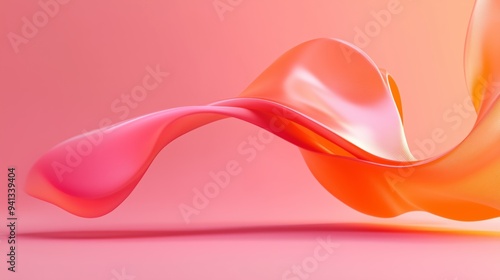 pink abstract shapes on gradient background minimalist style with orange and dark pink colors photo