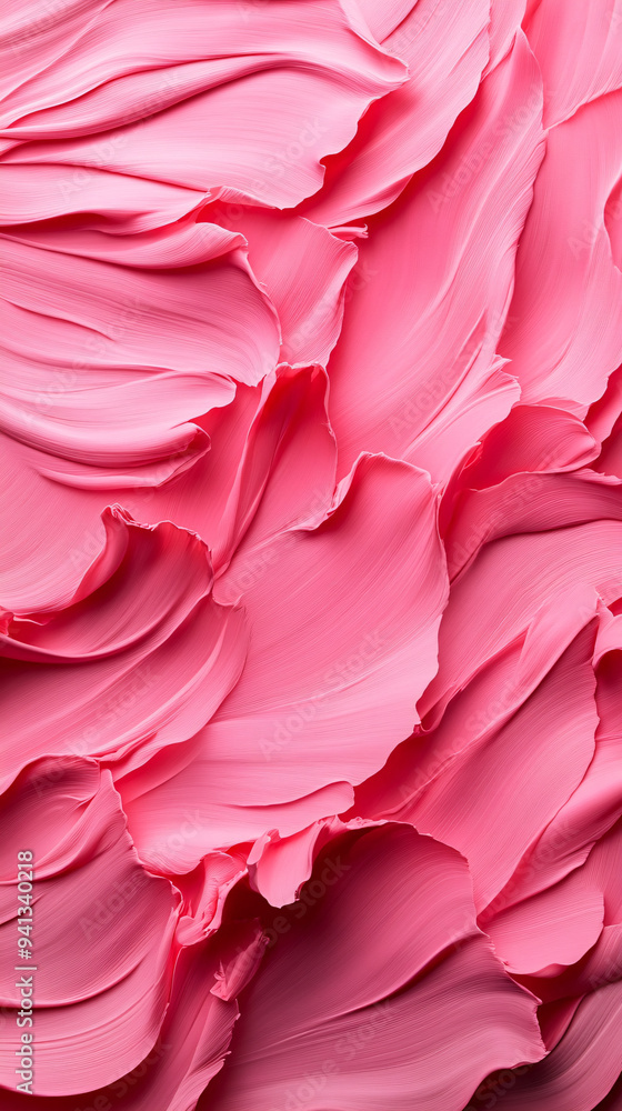 The image is a close up of pink paint, with the brushstrokes creating a textured and abstract look. The pink color is dominant, and the brushstrokes give the impression of a soft, flowing texture The image is a close up of pink paint, with the brushstrokes creating a textured and abstract look. The pink color is dominant, and the brushstrokes give the impression of a soft, flowing texture