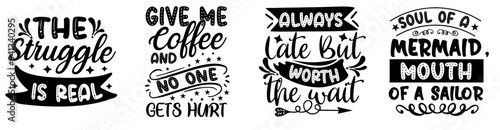 Modern Funny Typographic Emblems, Typography Bundle Vector Illustration for Announcement, Motion Graphics, Decal