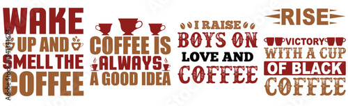 Creative Coffee Inscriptions, Phrases Bundle Vector Illustration for Infographic, Advertising, Holiday Cards
