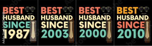 Minimal Best Husband Typography, Invitation Pack Vector Illustration for Label, Sticker, Icon