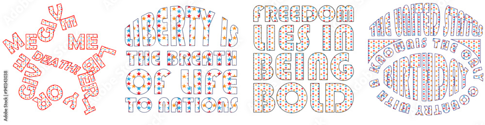 Cute 4Th Of July Sublimation Challenge Invitation, Inscriptions Set Vector Illustration for Advertising, Advertisement, Bookmark Cute 4Th Of July Sublimation Challenge Invitation, Inscriptions Set Vector Illustration for Advertising, Advertisement, Bookmark