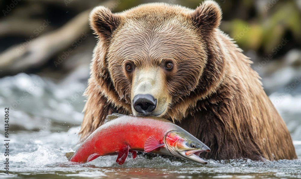 Bear catches salmon Bear catches salmon