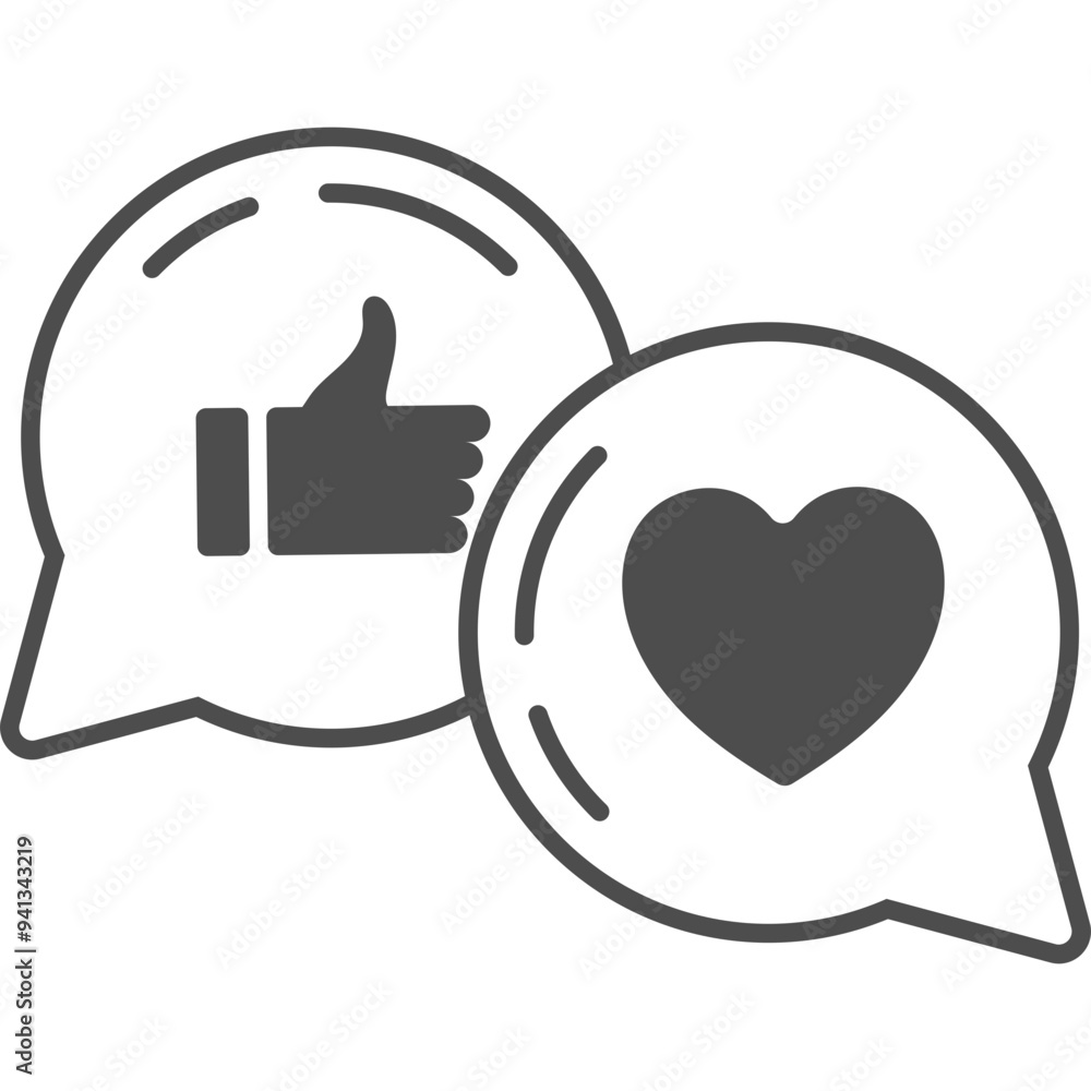 Social Media Reaction Line Icon Social Media Reaction Line Icon
