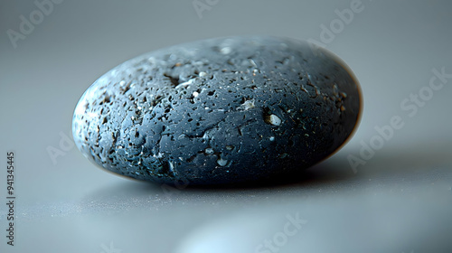 Close-Up of a Dark Grey Stone with a Rough Surface