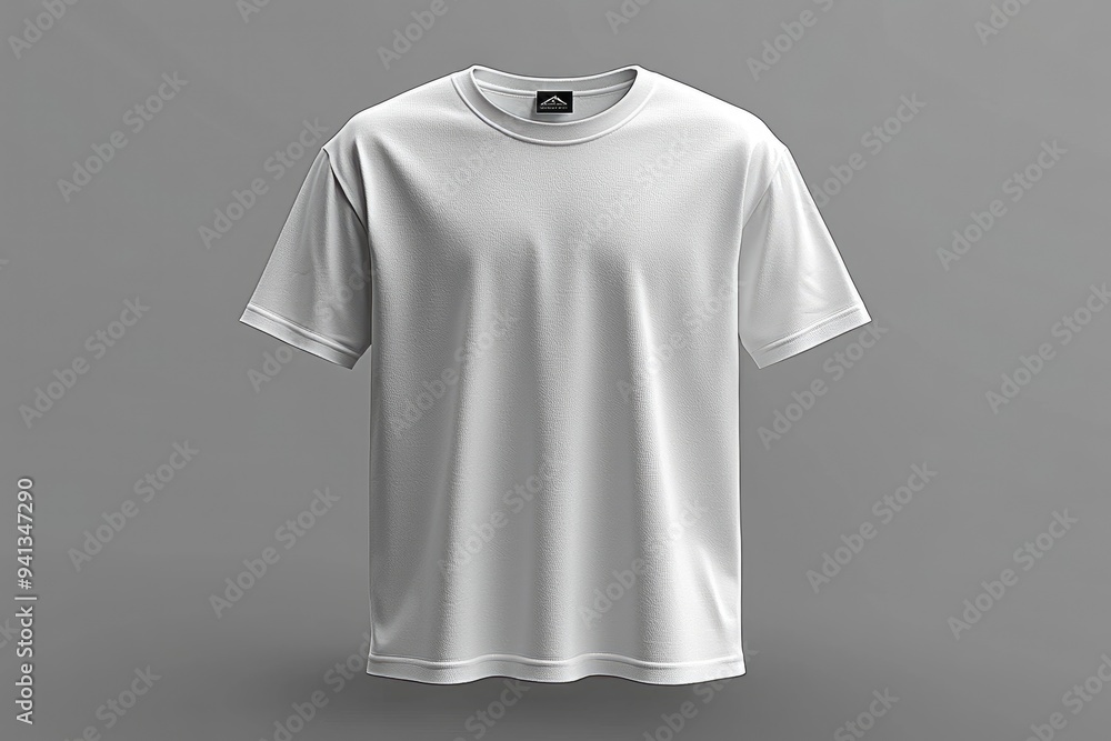 White T-Shirt Mockup on Gray Background White T-Shirt Mockup on Gray Background