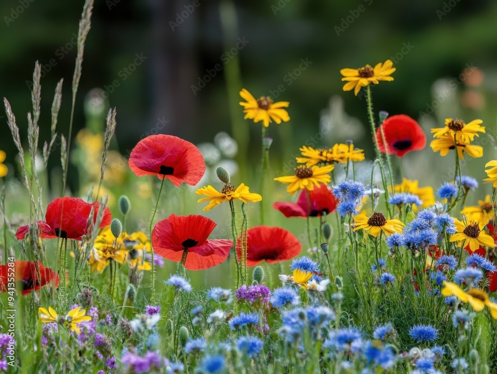 Obraz premium Vibrant Wildflower Meadow in Full Bloom