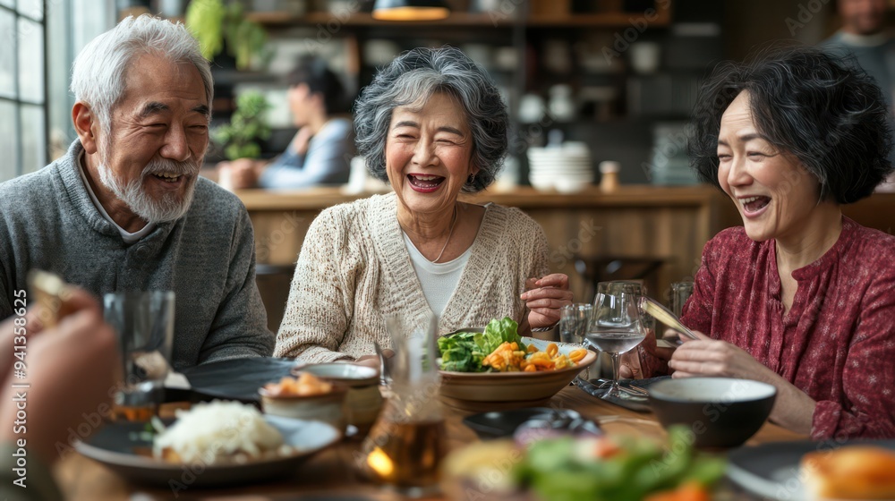 Older adults sharing a healthy meal and discussing nutrition, emphasizing the focus on wellness and mutual care in communal living. Older adults sharing a healthy meal and discussing nutrition, emphasizing the focus on wellness and mutual care in communal living.
