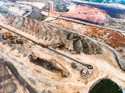 view of open-pit iron mine photo