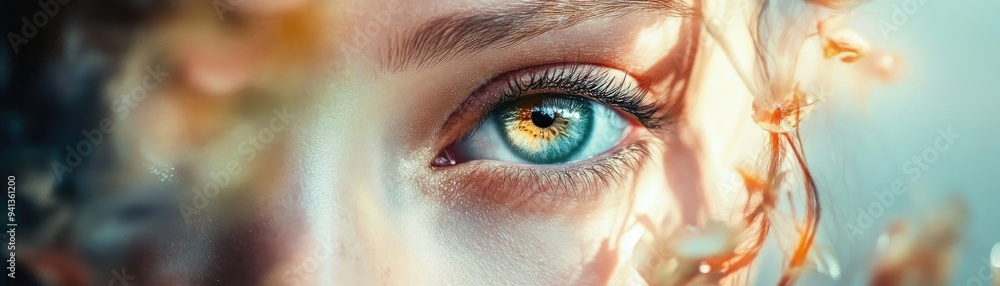 Close-up of a captivating eye surrounded by soft colors, showcasing intricate details and an enchanting gaze. Close-up of a captivating eye surrounded by soft colors, showcasing intricate details and an enchanting gaze.