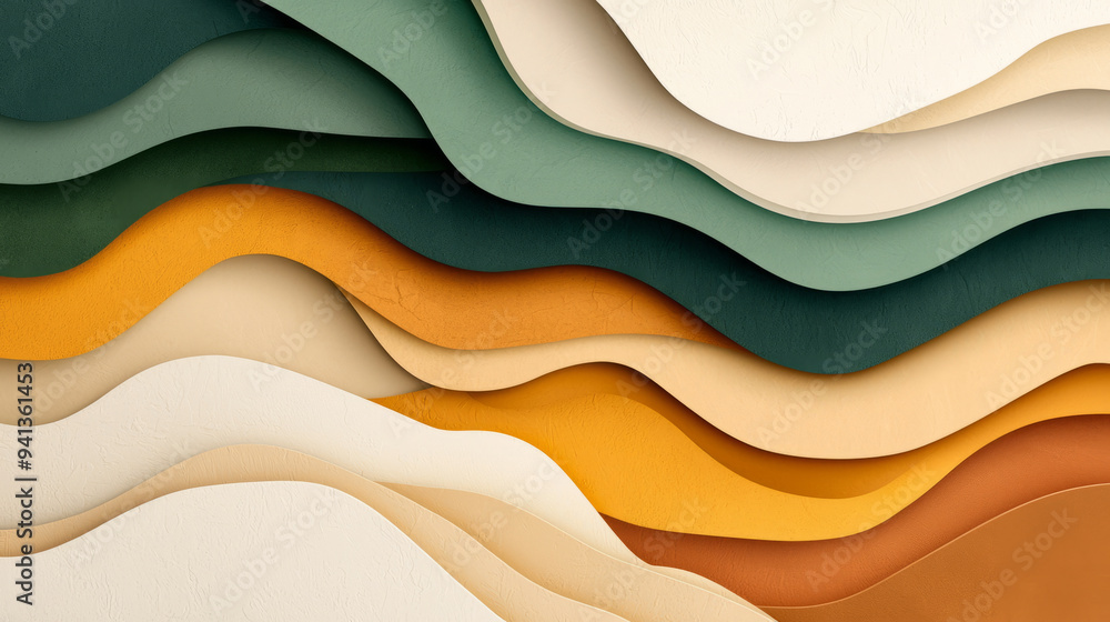 Textured abstract waves in earthy tones create soothing visual experience. layered design evokes sense of calm and harmony. Textured abstract waves in earthy tones create soothing visual experience. layered design evokes sense of calm and harmony.