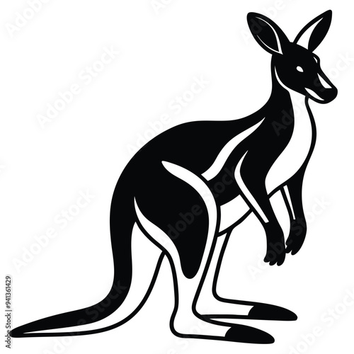 Cartoon, Animal, Kangaroo, Art, Drawing, Wallaby, Coloring, Page, Illustration, Wildlife, Hop, Character, Creature, Cute, Education, Funny, Mammal, Nature, Neat, Safari, Vector, Wild, Zoo, Australia, 