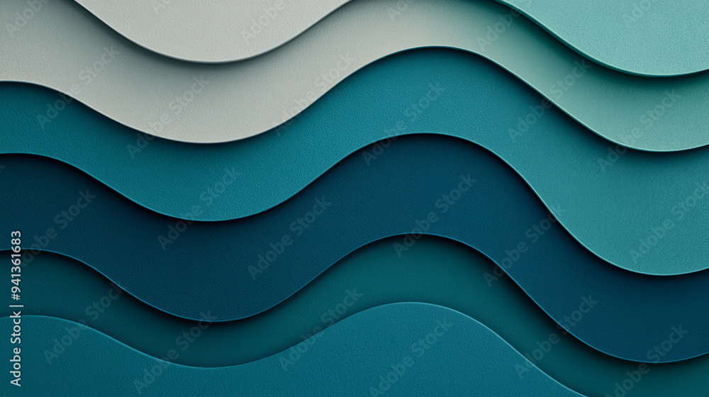Textured waves in shades of teal create calming and serene visual effect. smooth curves evoke sense of tranquility and flow. Textured waves in shades of teal create calming and serene visual effect. smooth curves evoke sense of tranquility and flow.
