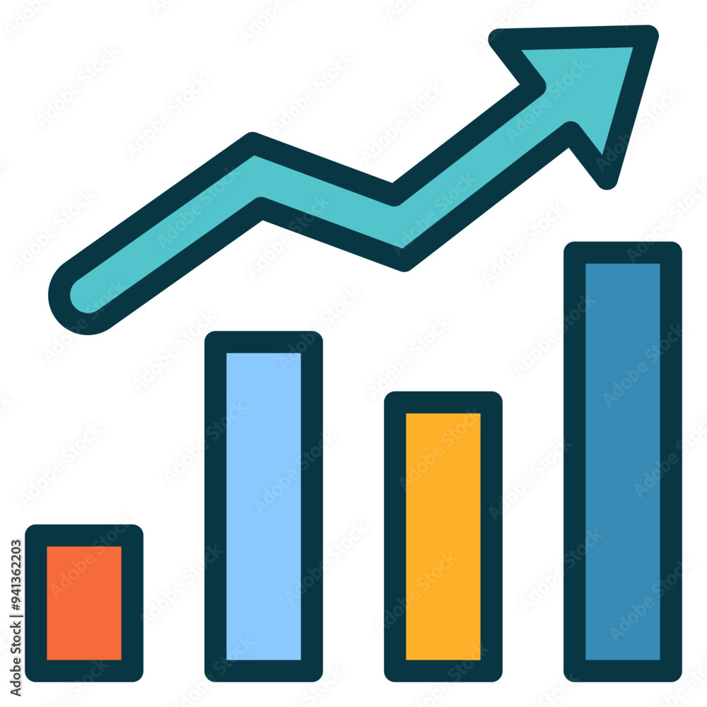 Bar Chart Outline Color Icon Bar Chart Outline Color Icon