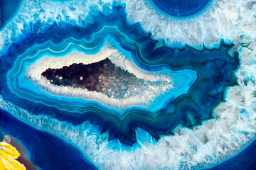 Fotobehang Kristal Blauwe Braziliaanse geode met kristallen  © DimaBench