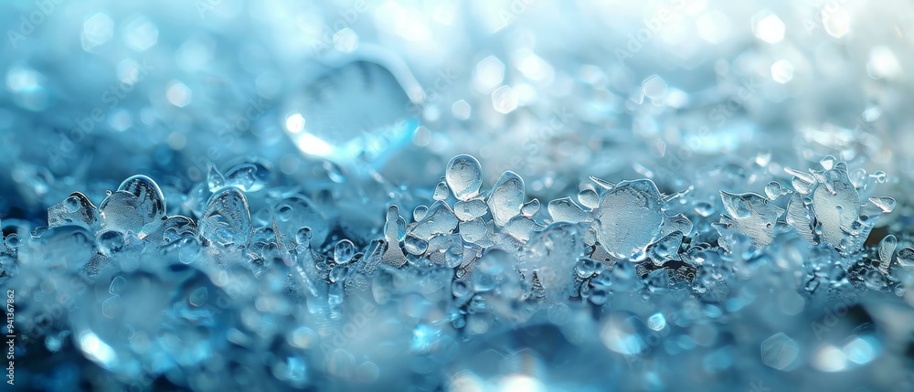Shimmering Blue Ice Crystals Underwater Shimmering Blue Ice Crystals Underwater
