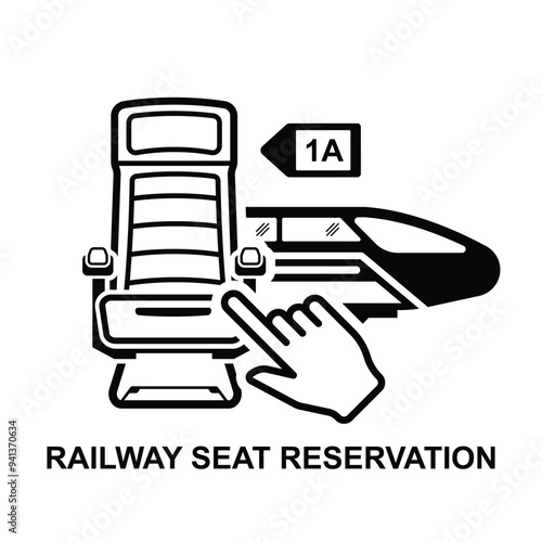 Railway seat reservation icon isolated on background vector illustration.