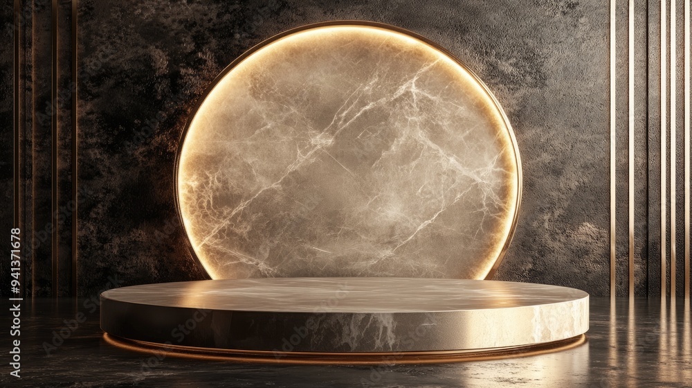 Fototapeta premium 3D render of a podium bundle for product promotion and luxury showcase