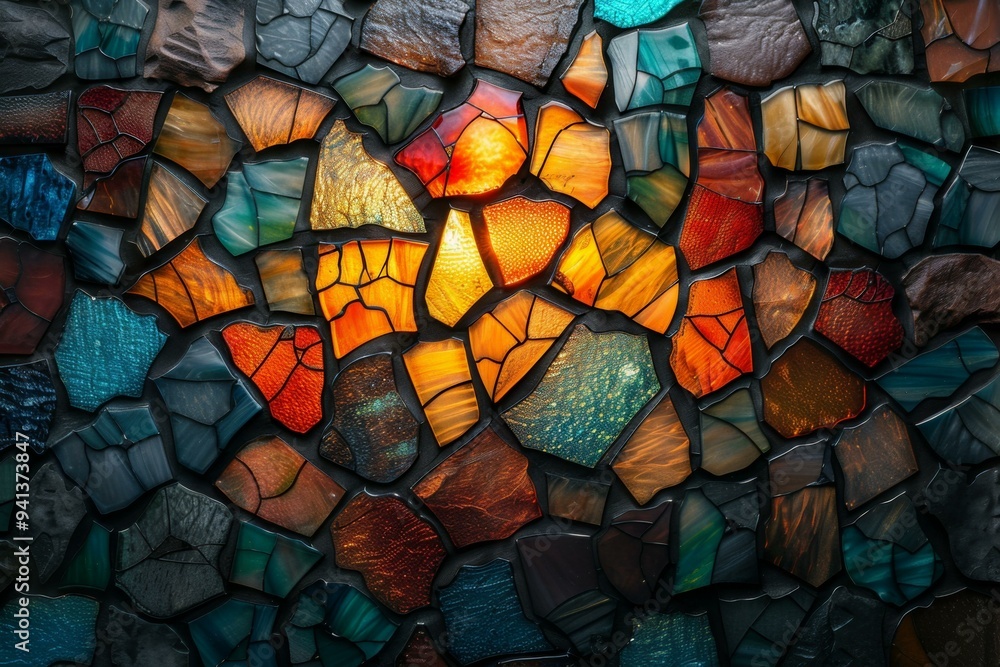 Stained Glass Art with Autumnal Colors Stained Glass Art with Autumnal Colors
