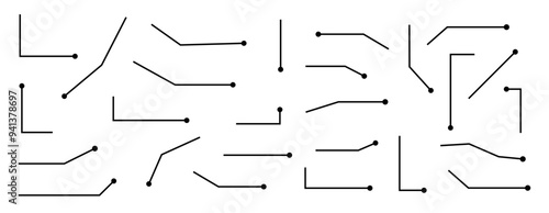 Callouts titles set. Digital callouts . Line callout label set.